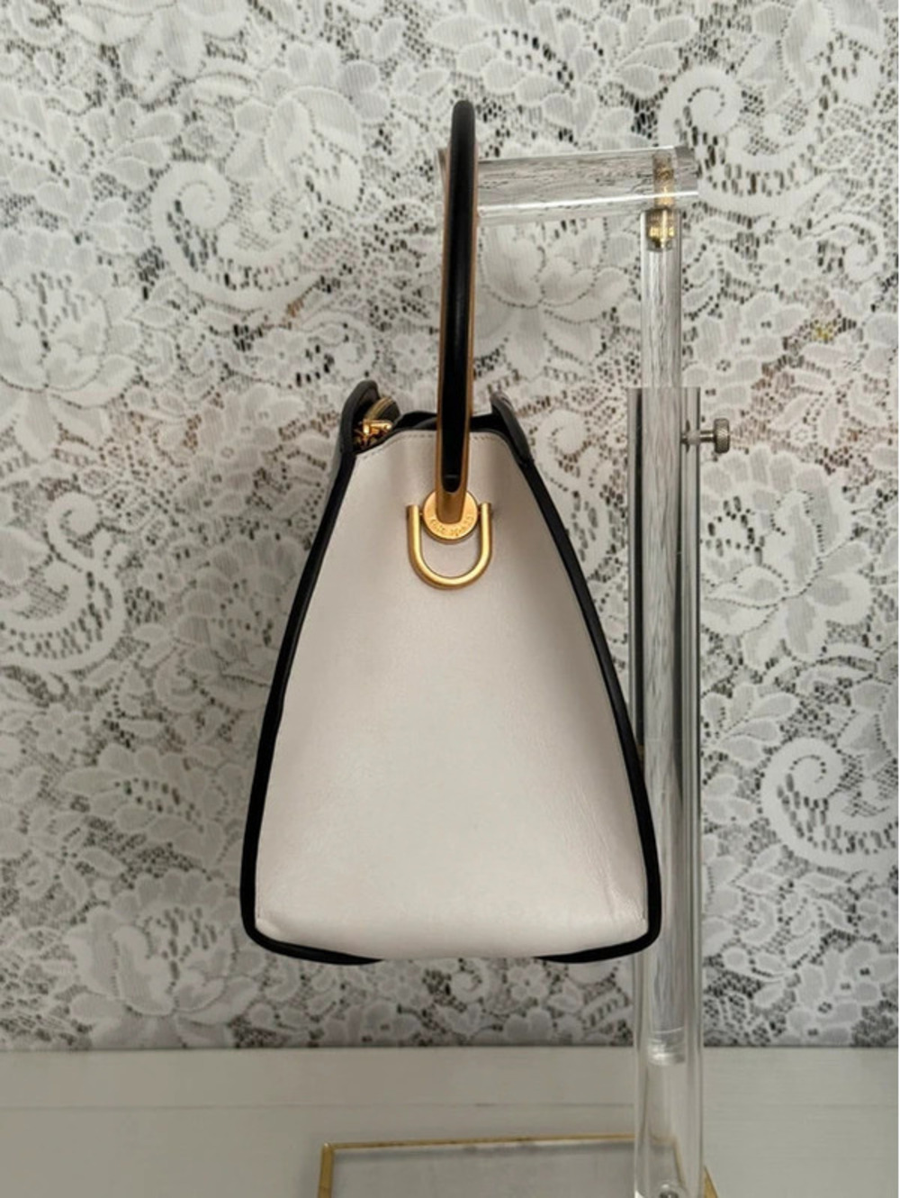 Kate Spade Expo Colorblocked Top Handle Satchel KC937 Black Ivory Leather - Picture 5 of 11